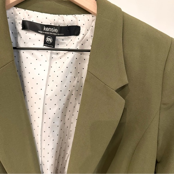 Kensie Crepe Green Women's Blazer Suit Jacket Medium - Picture 5 of 7